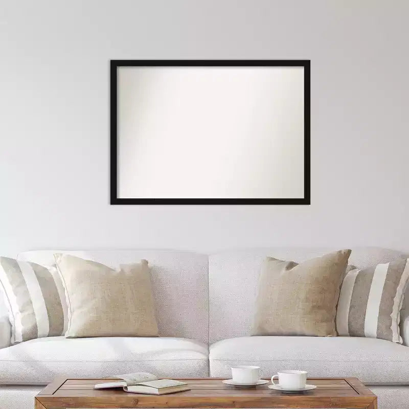 Miroir mural étroit noir Avon non biseauté de 40" x 29" - Amanti Art