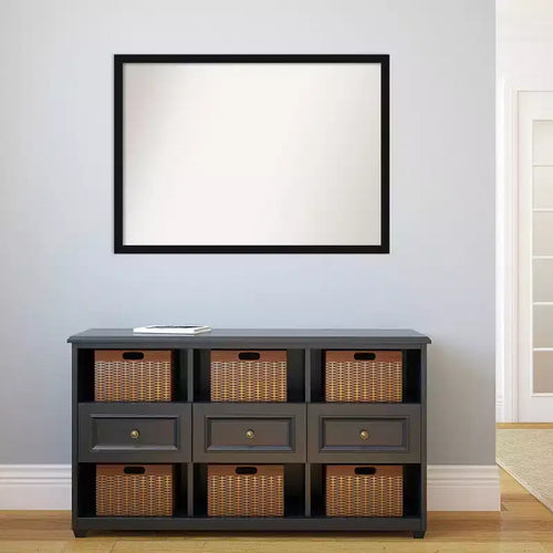 Miroir mural étroit noir Avon non biseauté de 40" x 29" - Amanti Art