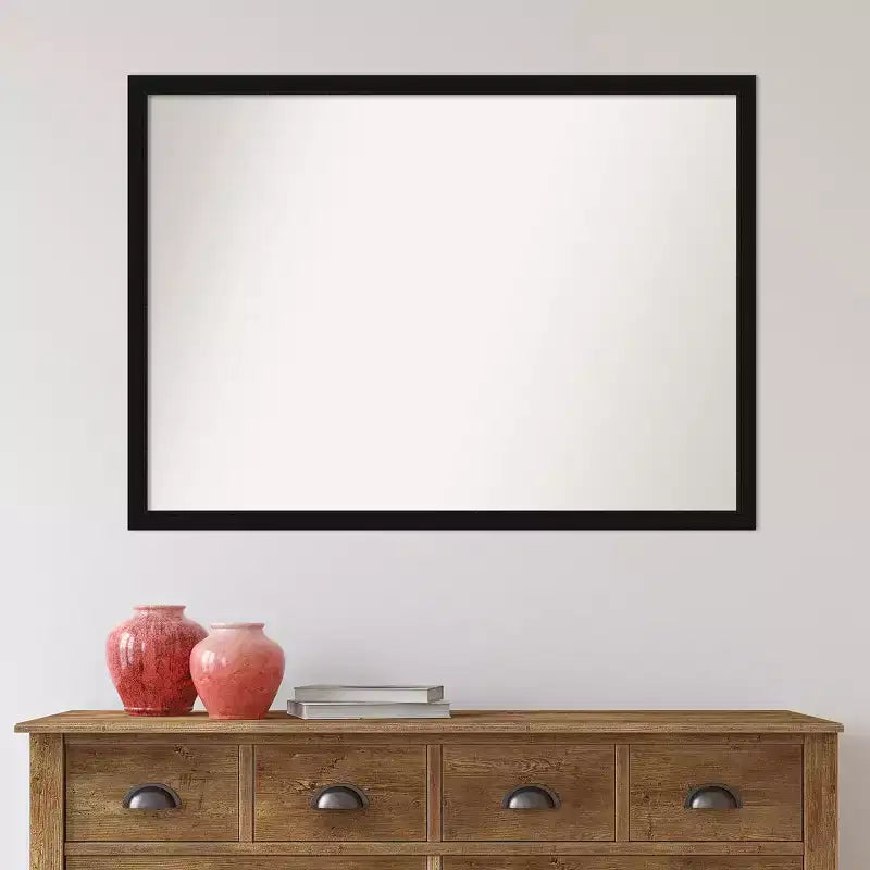 Miroir mural étroit noir Avon non biseauté de 40" x 29" - Amanti Art