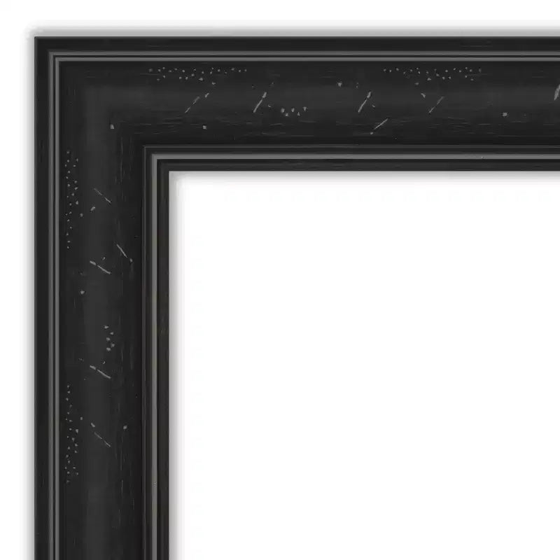 Miroir de porte étroit 45,7 cm x 132 cm, corps entier, noir aspect épave, non biseauté