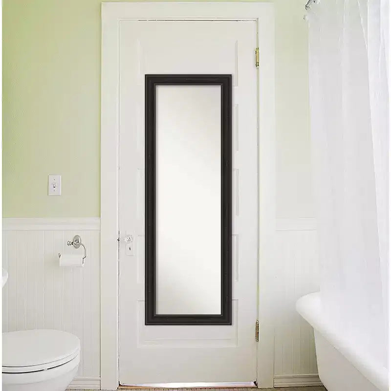 Miroir de porte étroit 45,7 cm x 132 cm, corps entier, noir aspect épave, non biseauté
