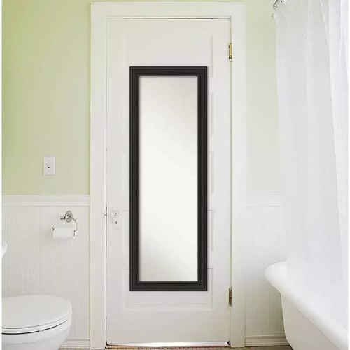 Miroir de porte étroit 45,7 cm x 132 cm, corps entier, noir aspect épave, non biseauté