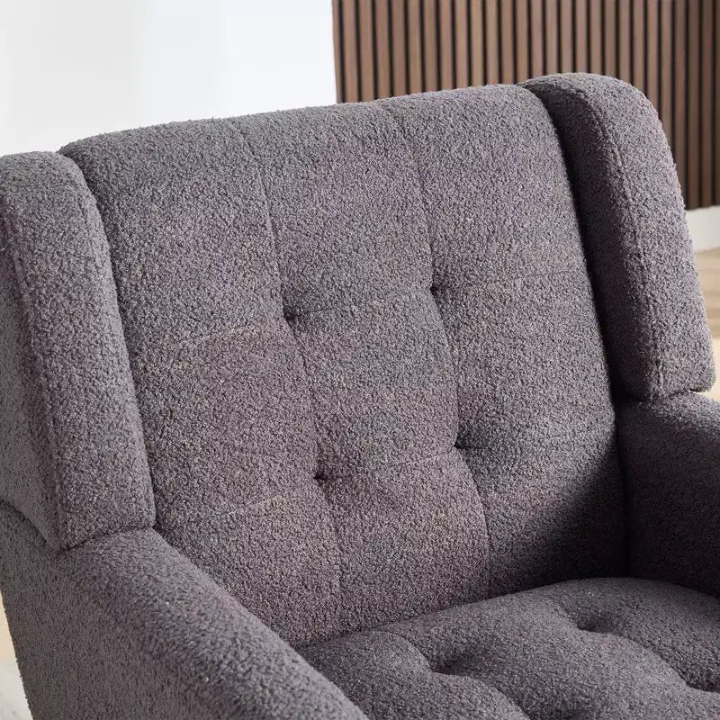 Fauteuil d'appoint moderne capitonné pour salon, fauteuil rembourré doux avec pieds en bois noir, ergonomique pour chambre à coucher