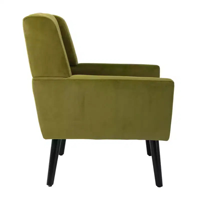 Fauteuil d'appoint moderne capitonné pour salon, fauteuil rembourré doux avec pieds en bois noir, ergonomique pour chambre à coucher