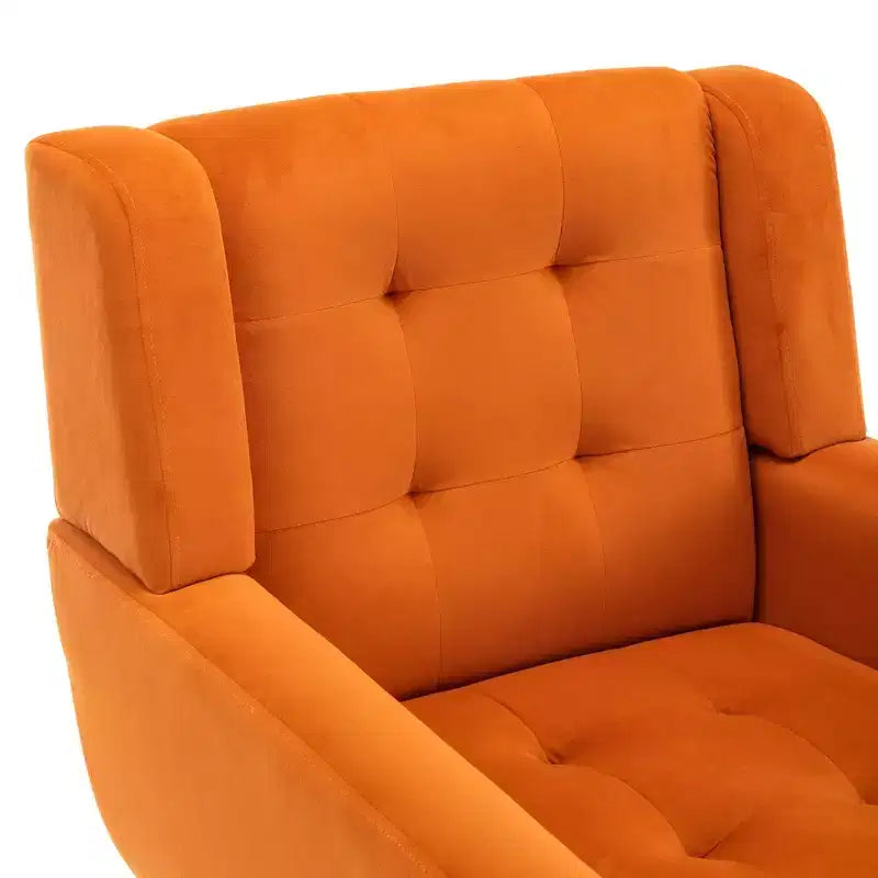 Fauteuil d'appoint moderne capitonné pour salon, fauteuil rembourré doux avec pieds en bois noir, ergonomique pour chambre à coucher