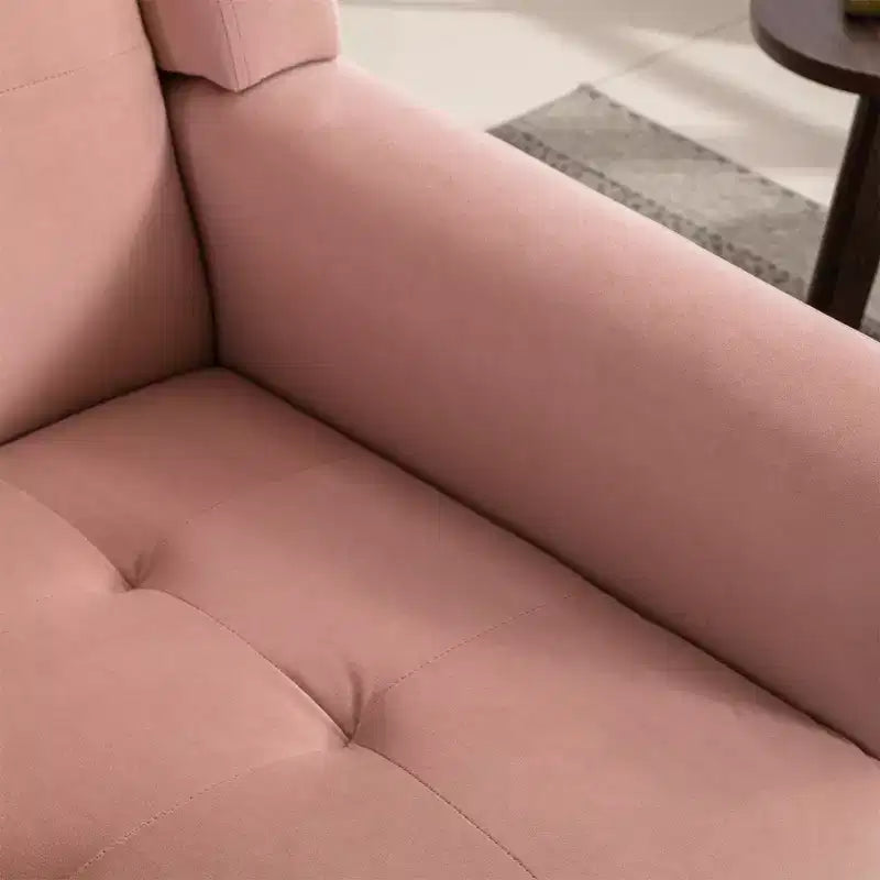 Fauteuil d'appoint moderne capitonné pour salon, fauteuil rembourré doux avec pieds en bois noir, ergonomique pour chambre à coucher