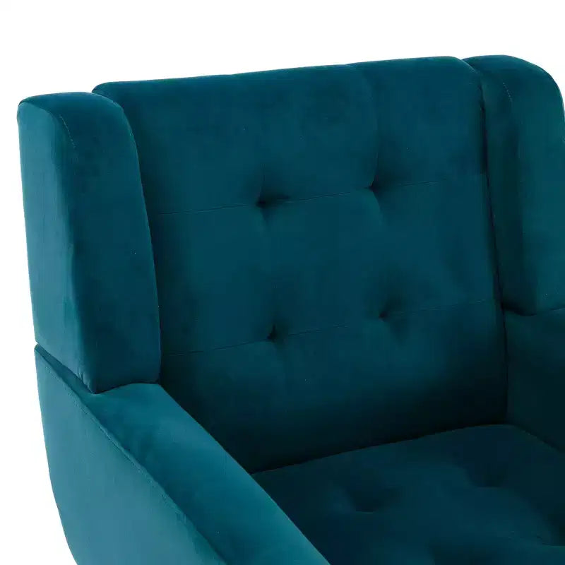 Fauteuil d'appoint moderne capitonné pour salon, fauteuil rembourré doux avec pieds en bois noir, ergonomique pour chambre à coucher