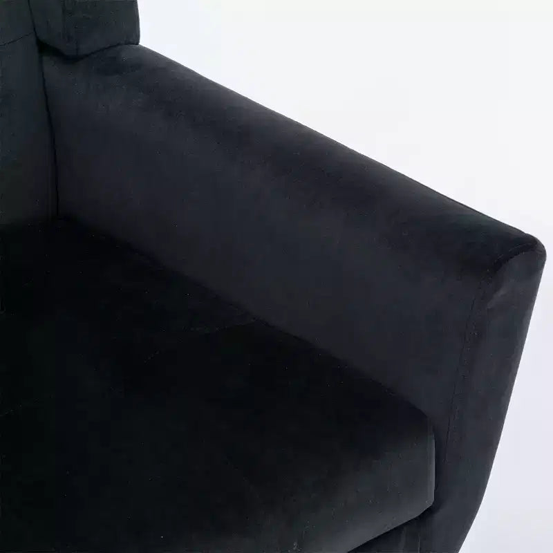 Fauteuil d'appoint moderne capitonné pour salon, fauteuil rembourré doux avec pieds en bois noir, ergonomique pour chambre à coucher