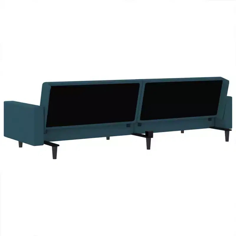 Canapé-lit 2 places en velours gris foncé - Causeuse convertible/Lit jumeau avec cadre en bois pour salon, studio, bureau à domicile