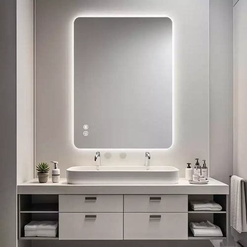 Miroir de salle de bain rectangulaire rétroéclairé 24 x 36