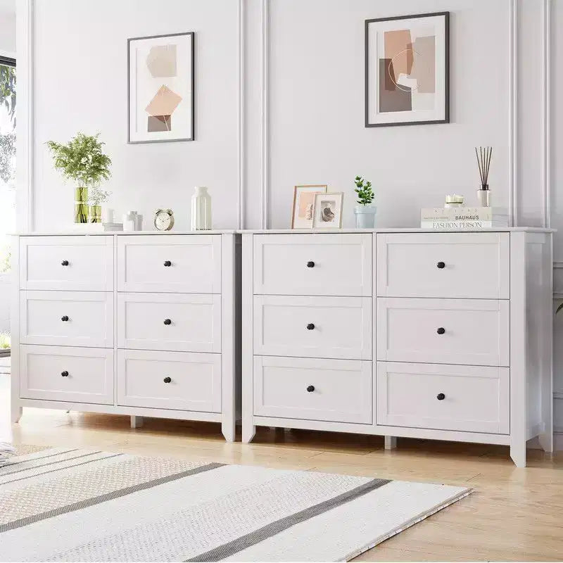 Commode de chambre, commode à 6 tiroirs pour TV de 48 pouces, meuble TV moderne en bois pour salon, rangement de placard, entrée, couloir