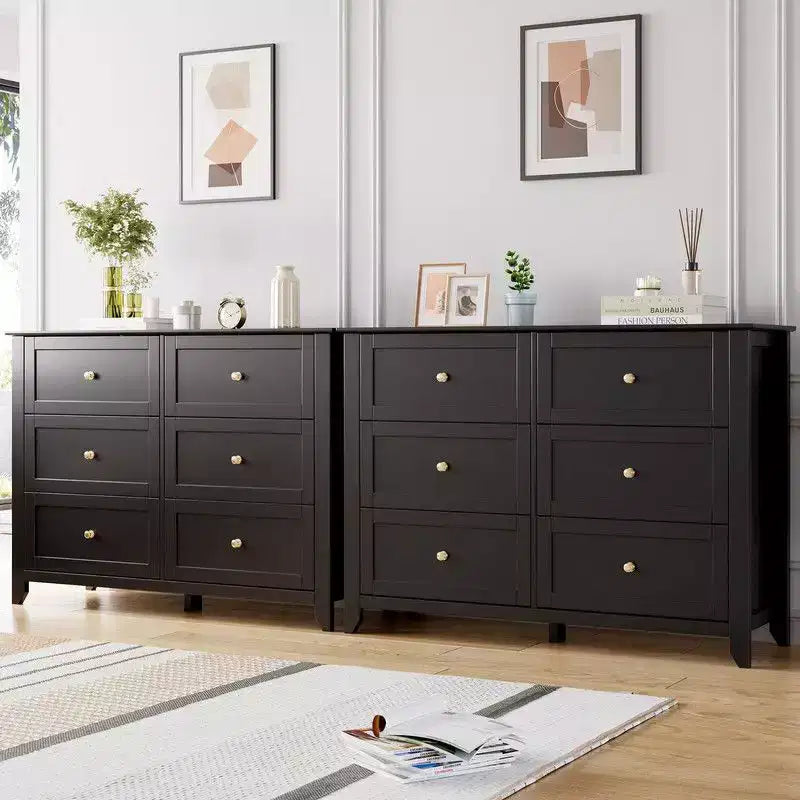 Commode de chambre, commode à 6 tiroirs pour TV de 48 pouces, meuble TV moderne en bois pour salon, rangement de placard, entrée, couloir