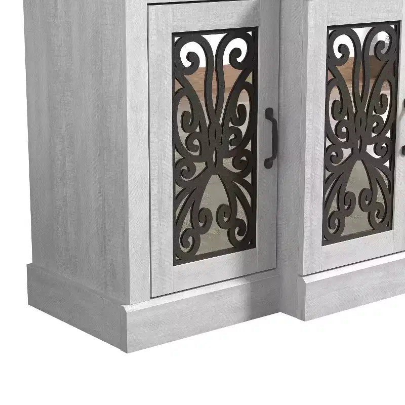 Buffet accent 4 portes larges – Chêne gris poussiéreux