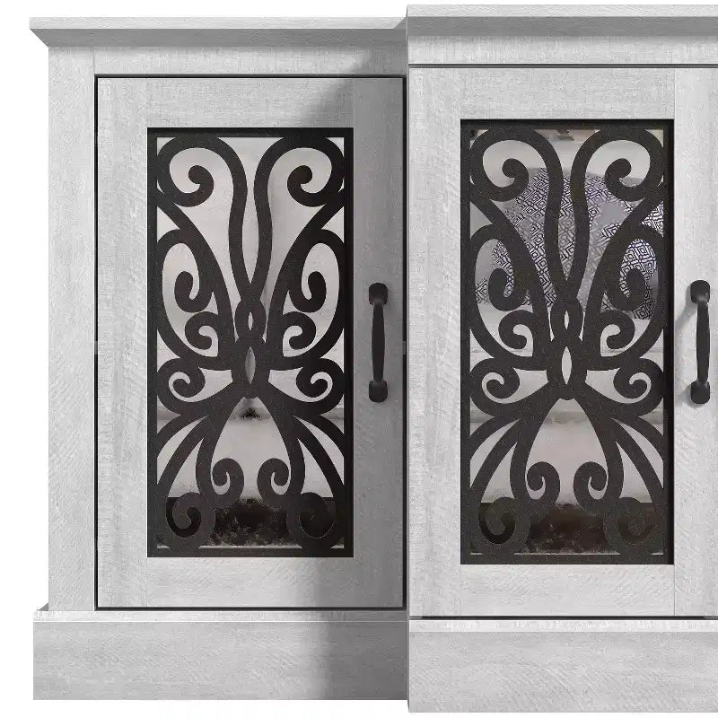 Buffet accent 4 portes larges – Chêne gris poussiéreux