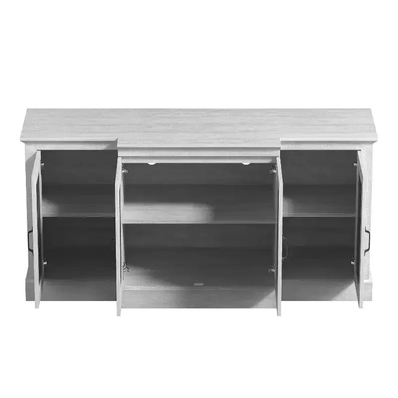 Buffet accent 4 portes larges – Chêne gris poussiéreux