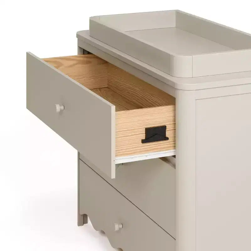 Commode 3 tiroirs Casablanca avec plateau à langer amovible