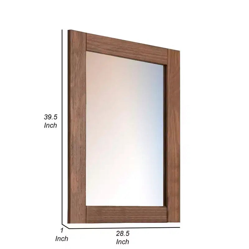 Miroir de commode Royal Hampton, cadre rectangulaire, bois de pin brésilien d'acajou
