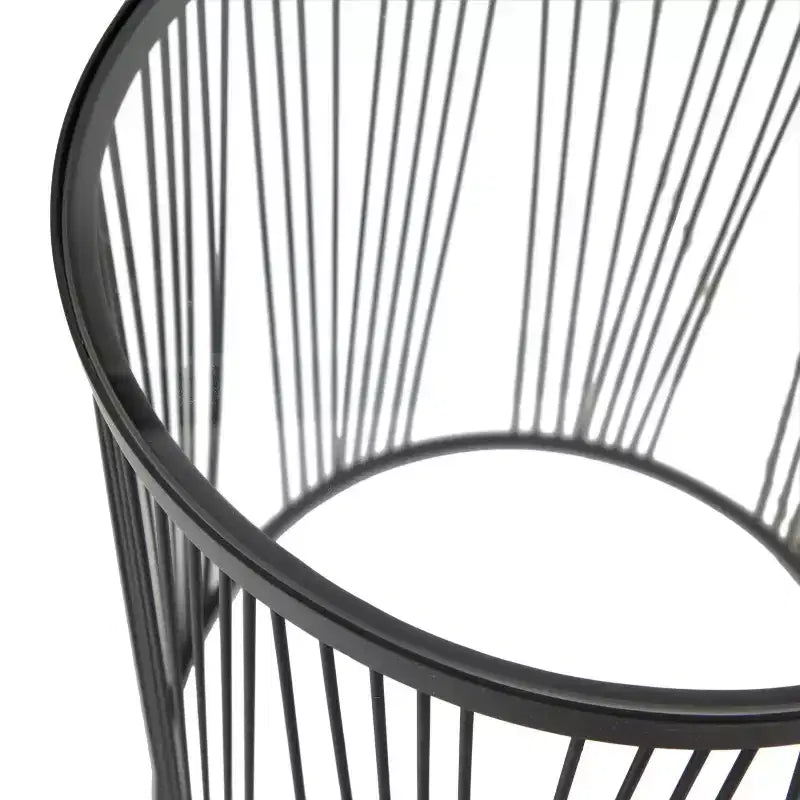 Table d'appoint en métal contemporain noir - Olivia May