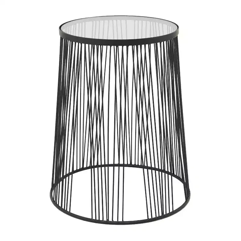Table d'appoint en métal contemporain noir - Olivia May