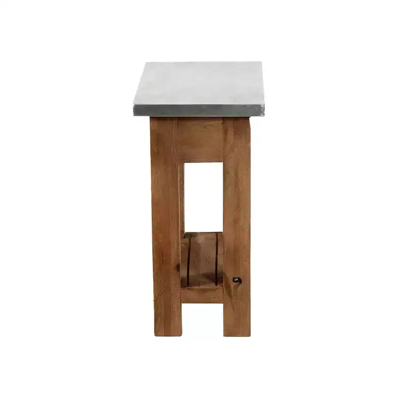 Table d'appoint en menuiserie avec étagère : Style industriel moderne, cadre en bois massif