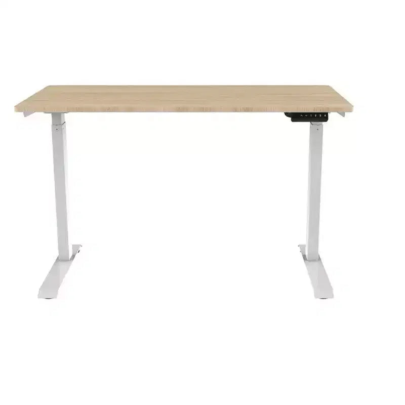Bureau assis-debout à hauteur réglable avec moteur simple, plateau de 4 pieds, blanc, poste de travail pour ordinateur portable