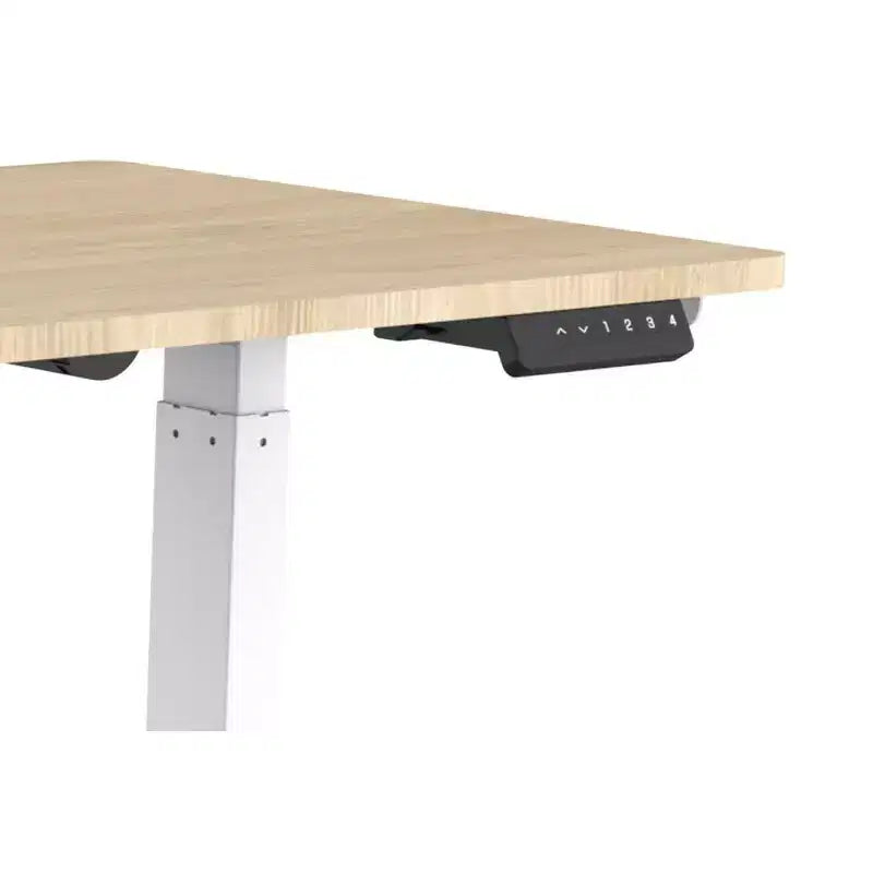 Bureau assis-debout à hauteur réglable avec moteur simple, plateau de 4 pieds, blanc, poste de travail pour ordinateur portable