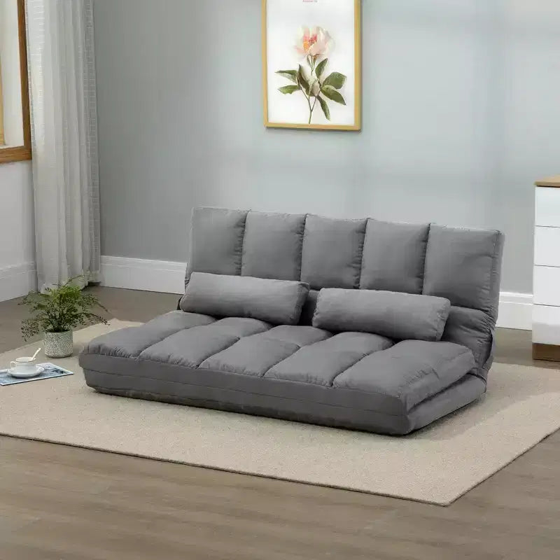 Fauteuil-lit convertible, Canapé-lit pliant, Chaise longue d'appoint avec 2 oreillers, Dossier et appuie-tête réglables