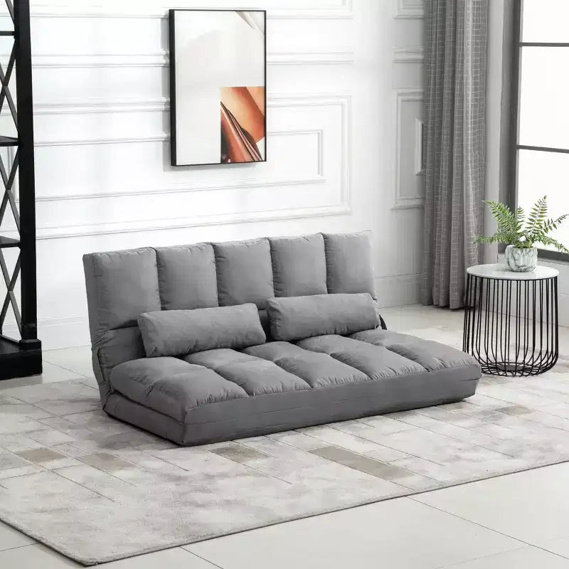 Fauteuil-lit convertible, Canapé-lit pliant, Chaise longue d'appoint avec 2 oreillers, Dossier et appuie-tête réglables
