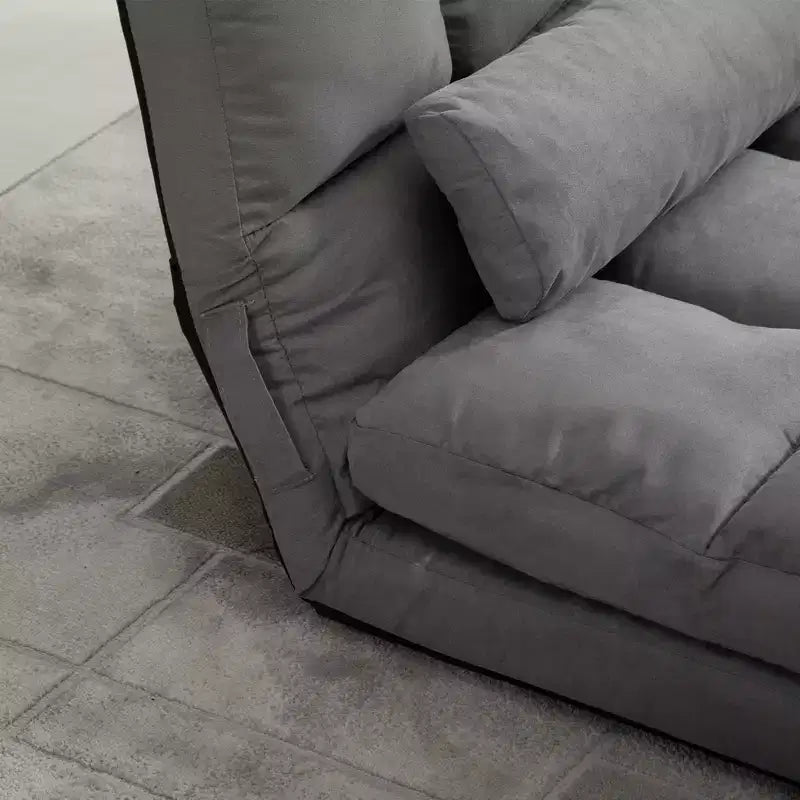 Fauteuil-lit convertible, Canapé-lit pliant, Chaise longue d'appoint avec 2 oreillers, Dossier et appuie-tête réglables