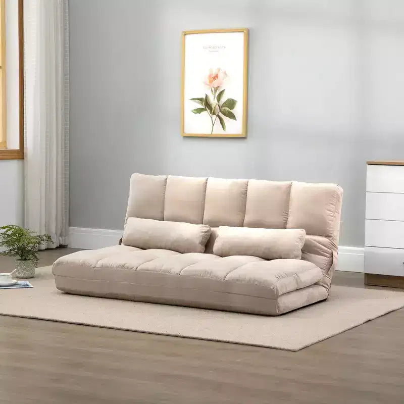 Fauteuil-lit convertible, Canapé-lit pliant, Chaise longue d'appoint avec 2 oreillers, Dossier et appuie-tête réglables