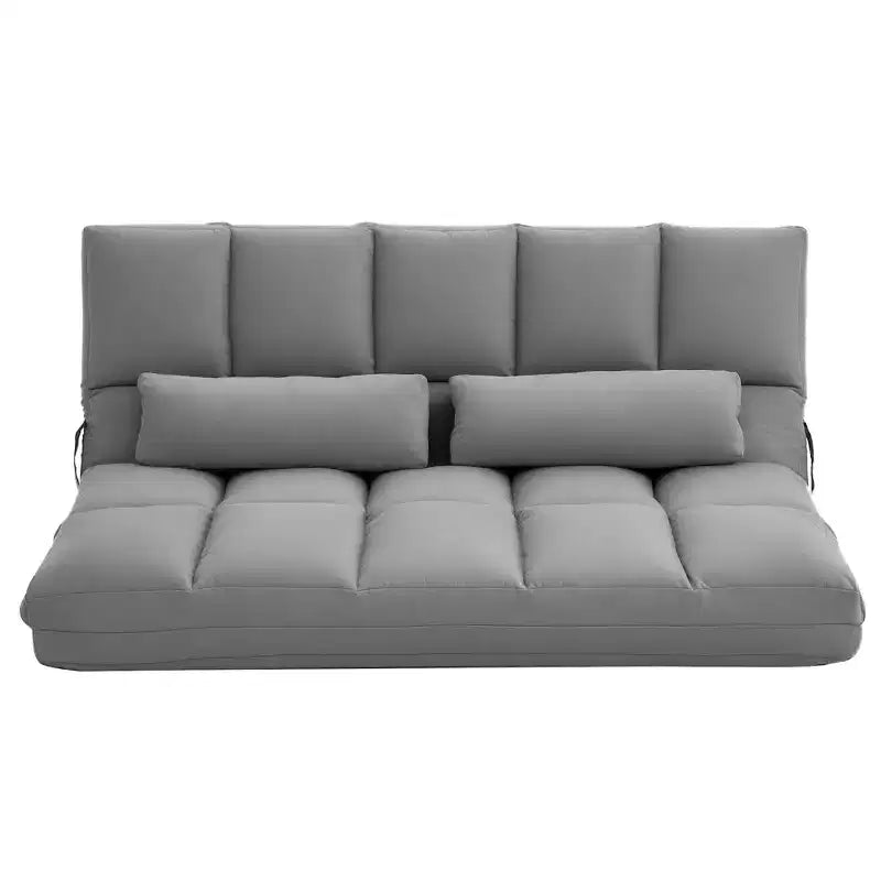 Fauteuil-lit convertible, Canapé-lit pliant, Chaise longue d'appoint avec 2 oreillers, Dossier et appuie-tête réglables