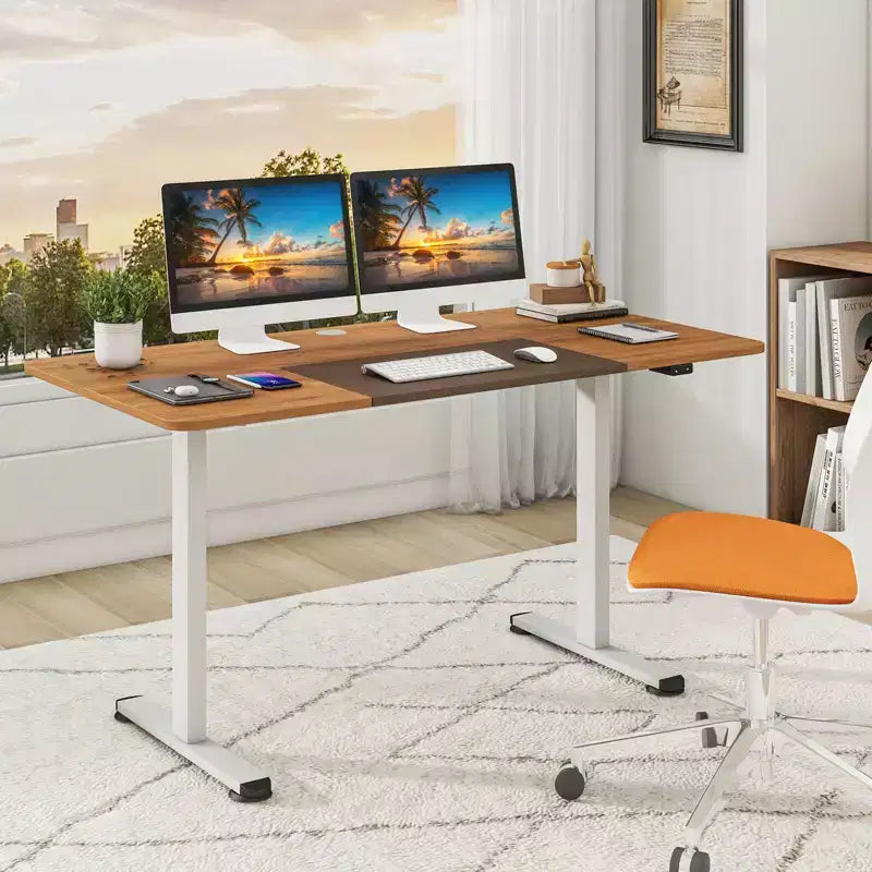 Bureau debout réglable en hauteur électrique, Poste de travail informatique assis-debout pour bureau à domicile