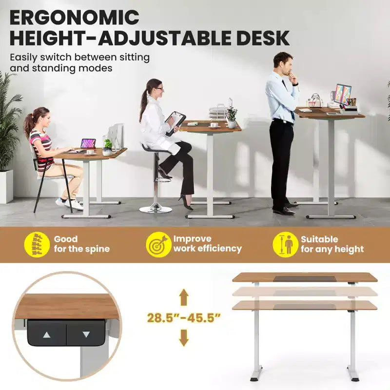 Bureau debout réglable en hauteur électrique, Poste de travail informatique assis-debout pour bureau à domicile