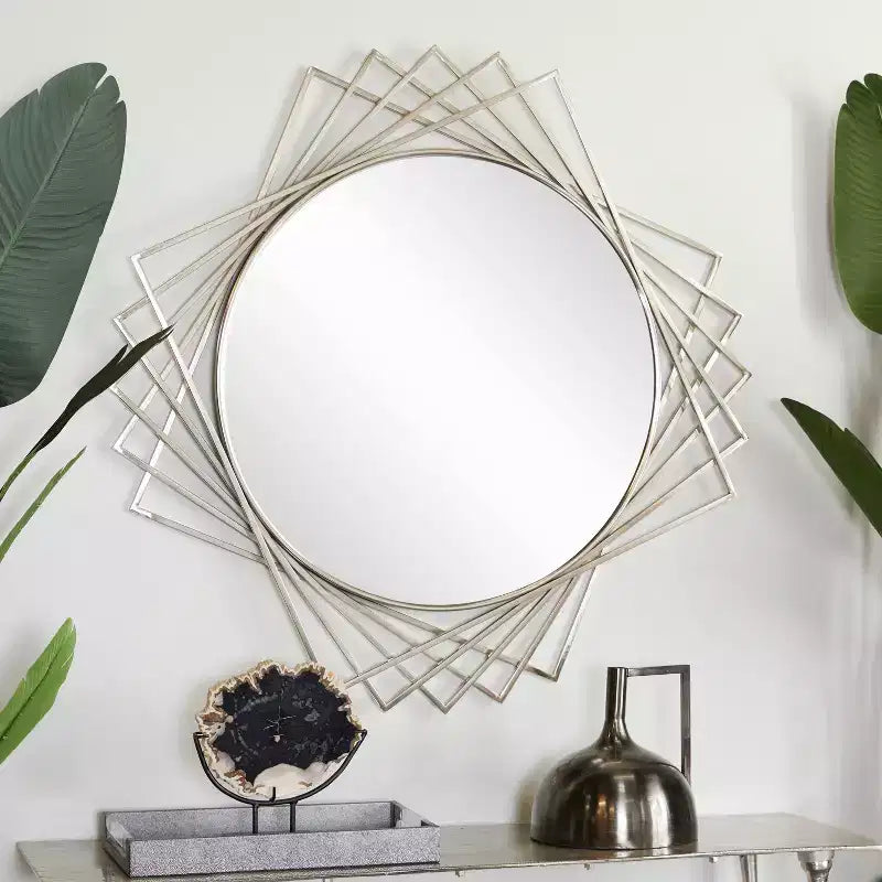 Miroir mural géométrique en métal