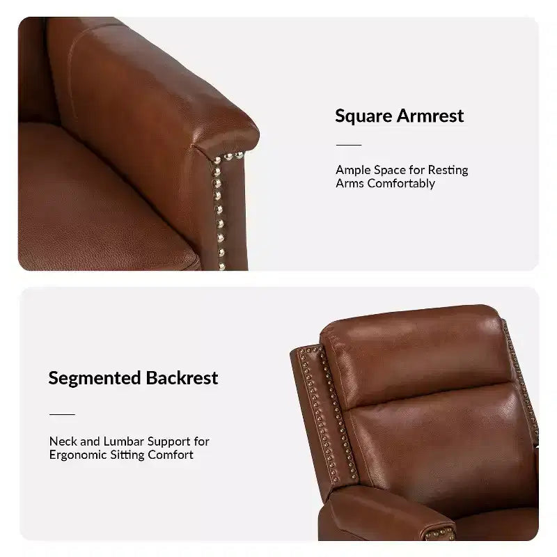Fauteuil inclinable électrique en cuir véritable