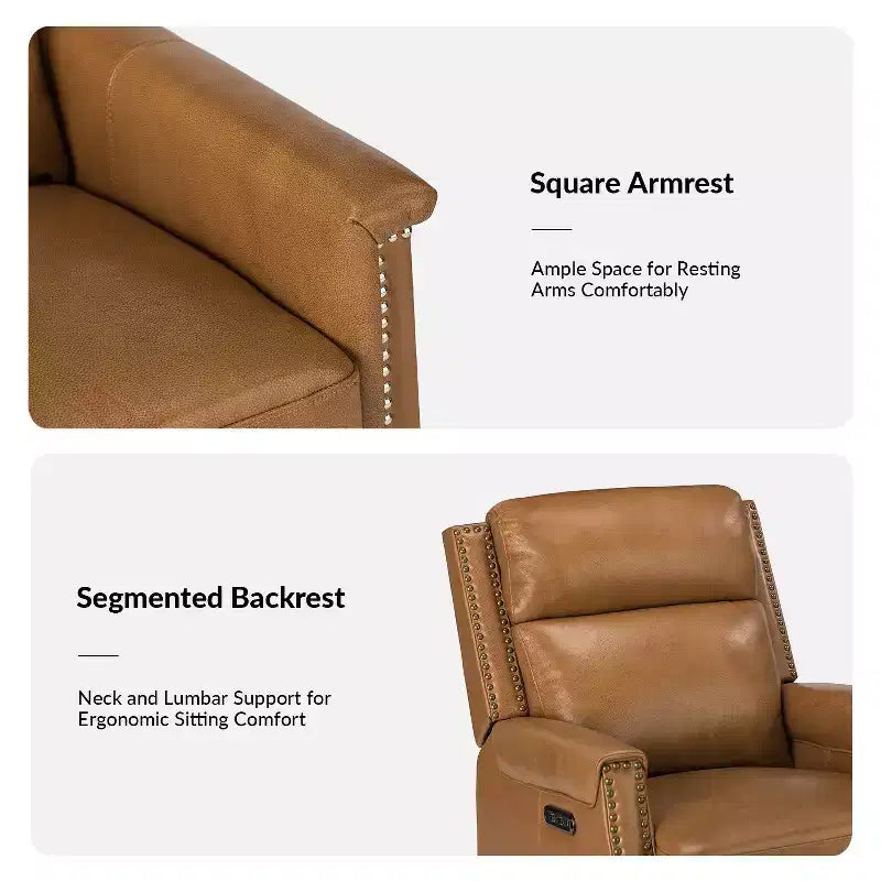 Fauteuil inclinable électrique en cuir véritable