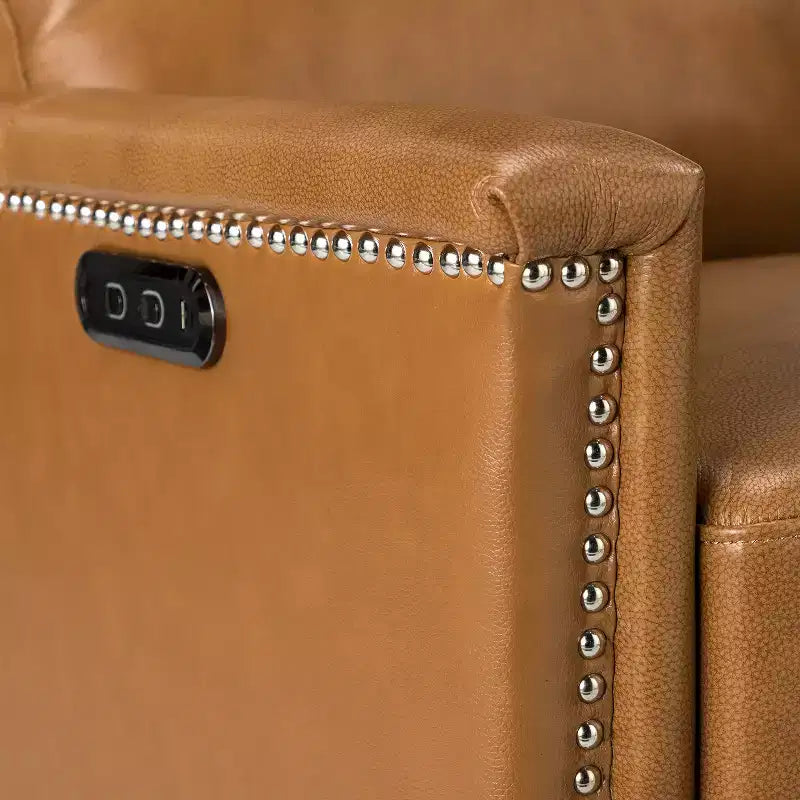 Fauteuil inclinable électrique en cuir véritable