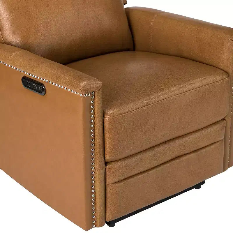 Fauteuil inclinable électrique en cuir véritable