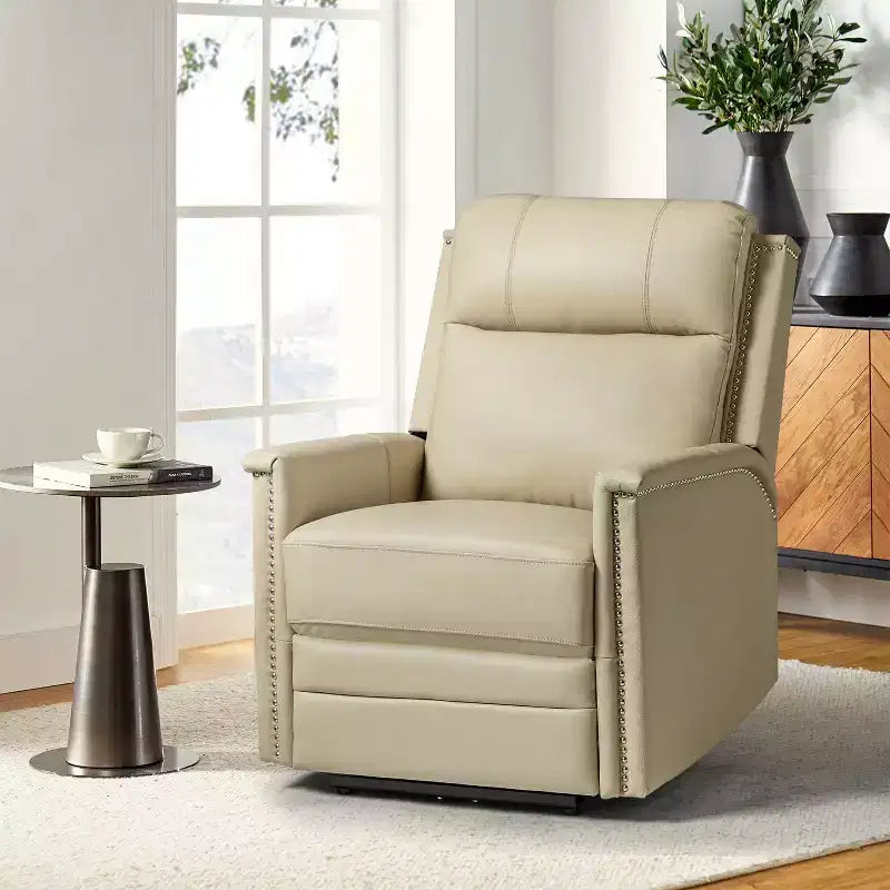 Fauteuil inclinable électrique en cuir véritable