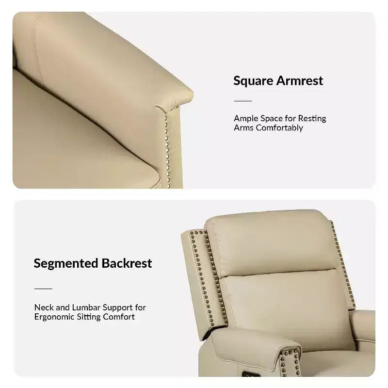Fauteuil inclinable électrique en cuir véritable