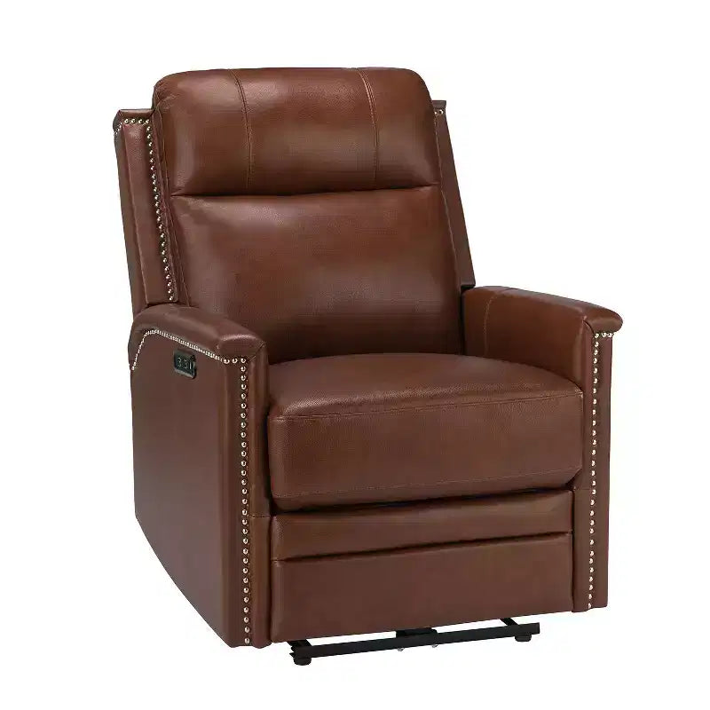 Fauteuil inclinable électrique en cuir véritable